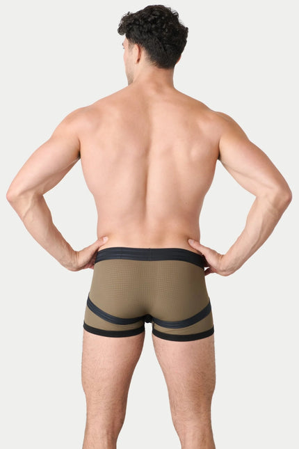 AWRY Lift Mesh Boxer W/Built-In Jockstrap - Moss Green