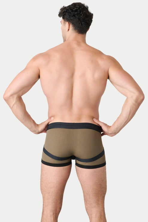 AWRY Lift Mesh Boxer W/Built-In Jockstrap - Moss Green