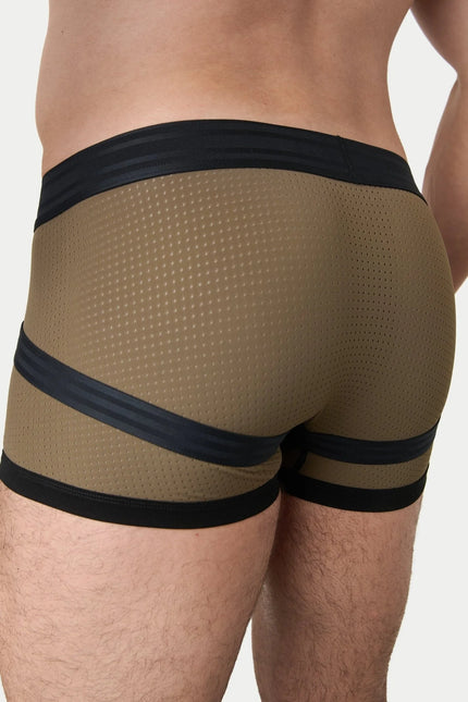 AWRY Lift Mesh Boxer W/Built-In Jockstrap - Moss Green