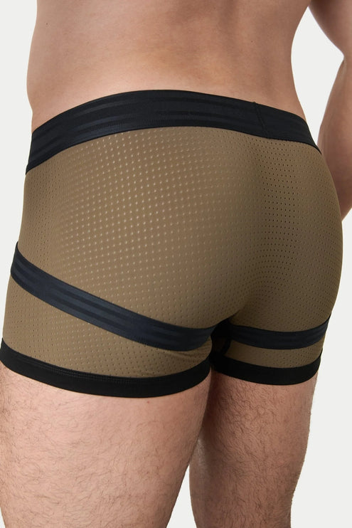 AWRY Lift Mesh Boxer W/Built-In Jockstrap - Moss Green