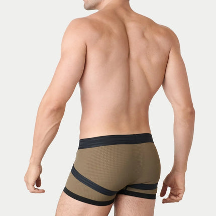 AWRY Lift Mesh Boxer W/Built-In Jockstrap - Moss Green
