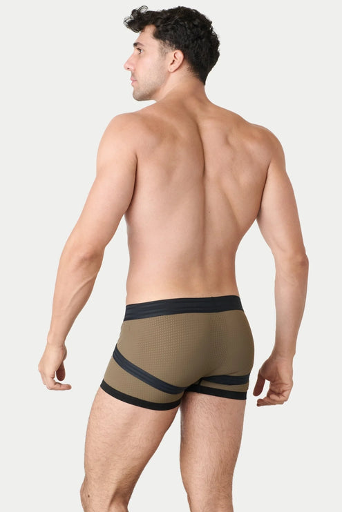 AWRY Lift Mesh Boxer W/Built-In Jockstrap - Moss Green