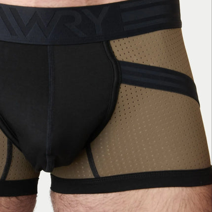 AWRY Lift Mesh Boxer W/Built-In Jockstrap - Moss Green