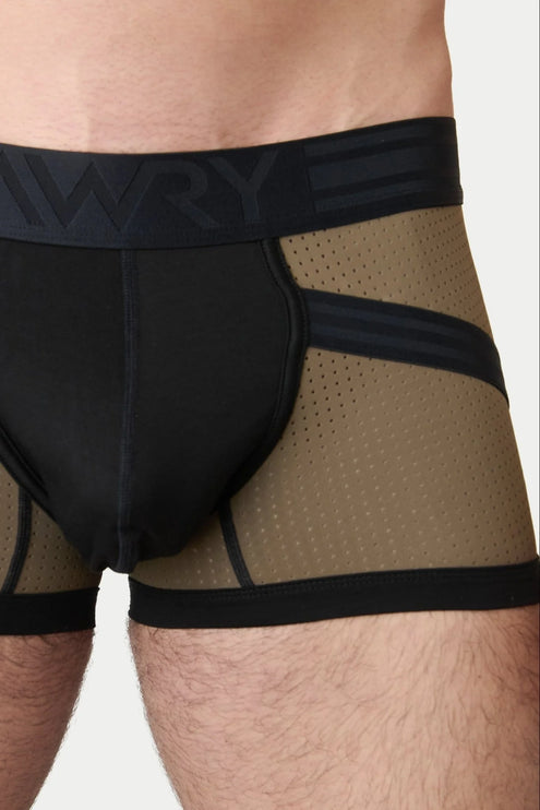 AWRY Lift Mesh Boxer W/Built-In Jockstrap - Moss Green