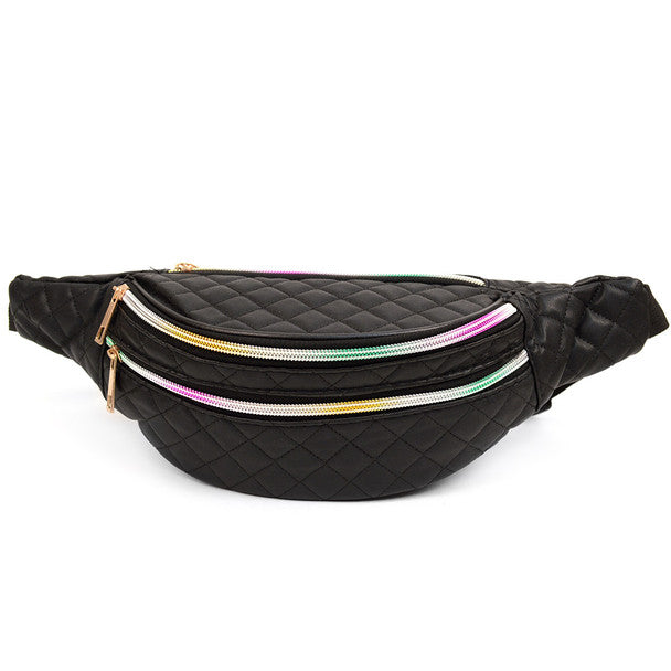 Quilted fanny pack black
