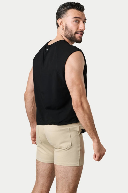 AWRY Raw Cropped T-Shirt - Black