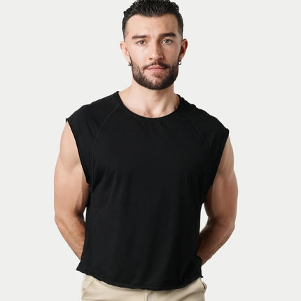 AWRY Raw Cropped T-Shirt - Black