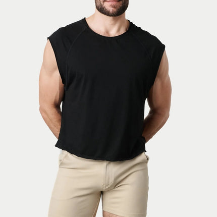 AWRY Raw Cropped T-Shirt - Black