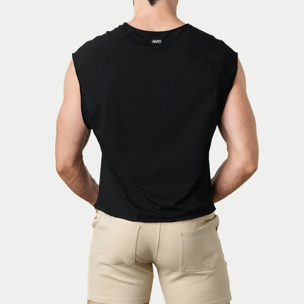 AWRY Raw Cropped T-Shirt - Black