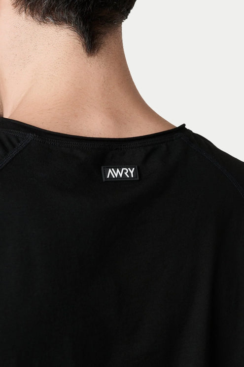 AWRY Raw Cropped T-Shirt - Black