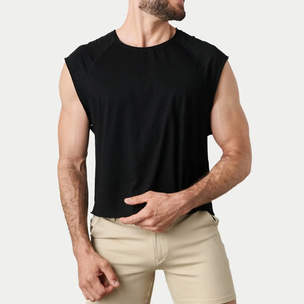 AWRY Raw Cropped T-Shirt - Black