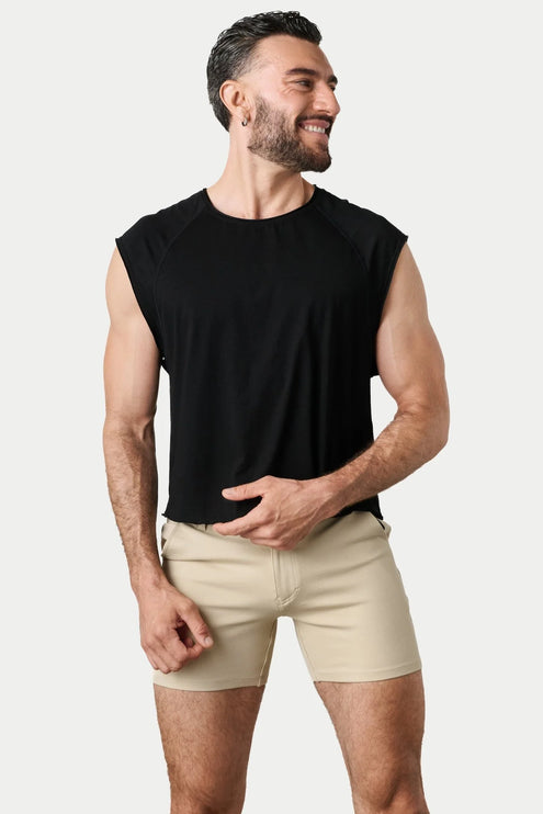 AWRY Raw Cropped T-Shirt - Black