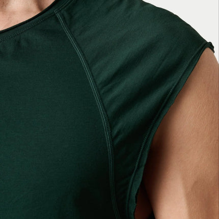 AWRY Raw Cropped T-Shirt - Dark Green