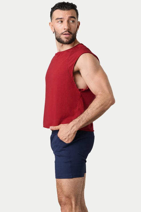 AWRY Raw Cropped T-Shirt - Ruby