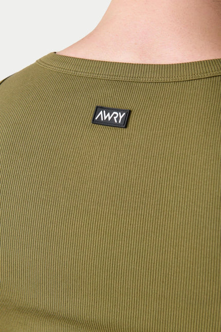 AWRY Ribbed Slim-Fit Tank - Army Green