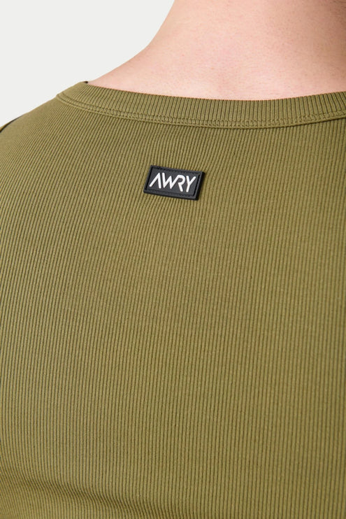 AWRY Ribbed Slim-Fit Tank - Army Green