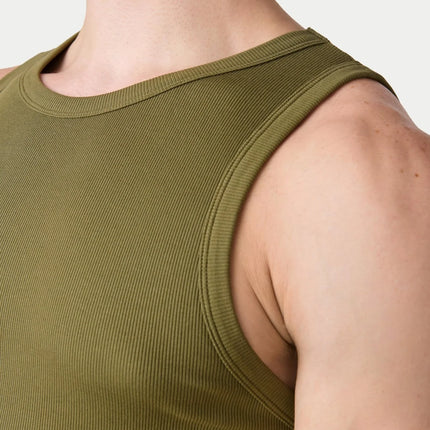 AWRY Ribbed Slim-Fit Tank - Army Green