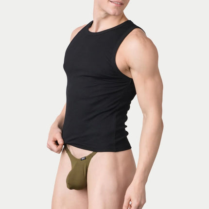 AWRY Ribbed Slim-Fit Tank - Black