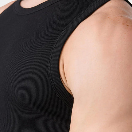 AWRY Ribbed Slim-Fit Tank - Black