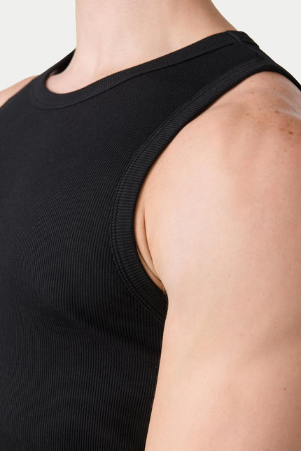 AWRY Ribbed Slim-Fit Tank - Black