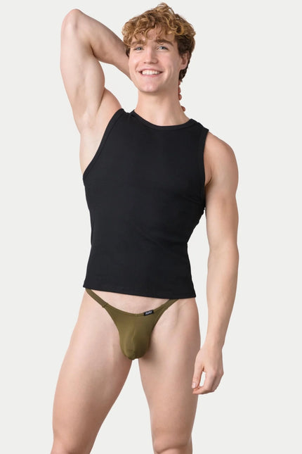 AWRY Ribbed Slim-Fit Tank - Black
