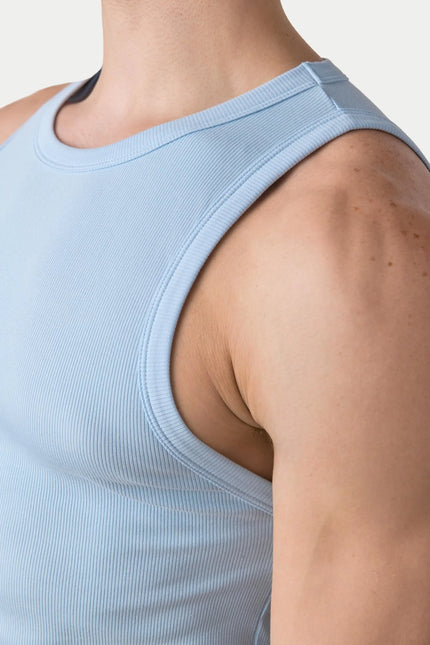 AWRY Ribbed Slim-Fit Tank - Sky Blue