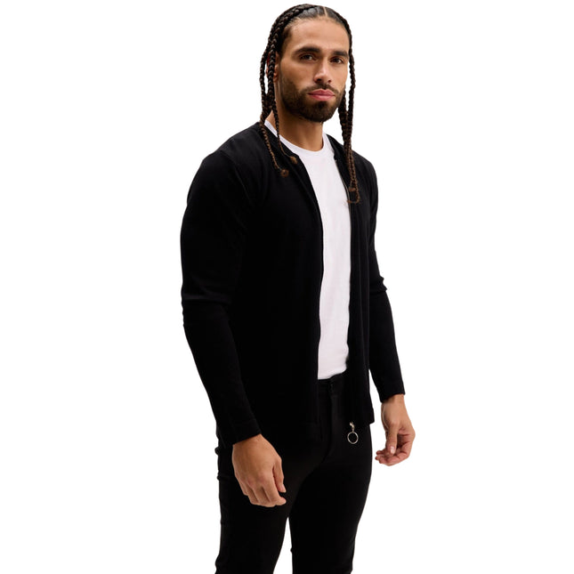 Ron Tomson Full Zip Closure Cardigan - Black