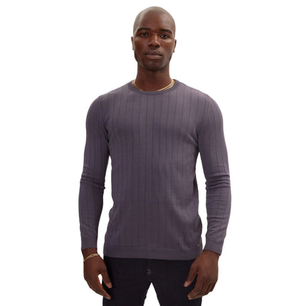 Ron Tomson Slip-Stitch Crew Neck Sweater - Anthracite