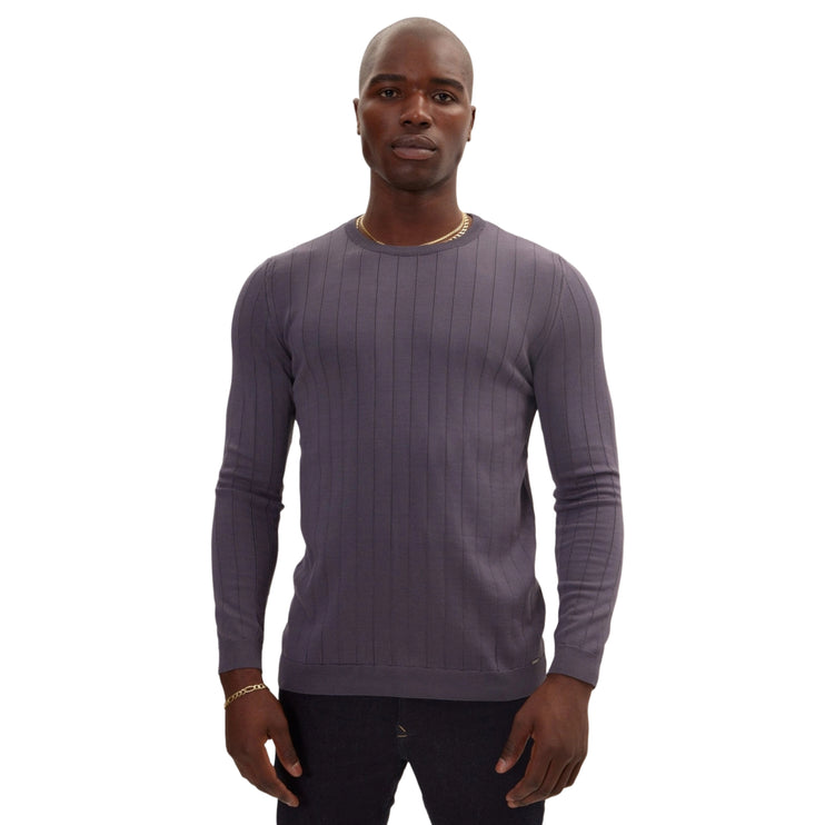 Ron Tomson Slip-Stitch Crew Neck Sweater - Anthracite