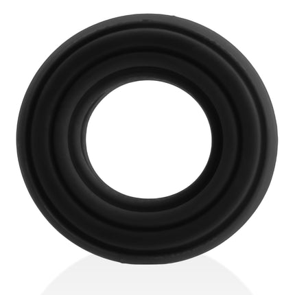 HUJ Roto Groovy Rim Cockring Ballstretcher - Black