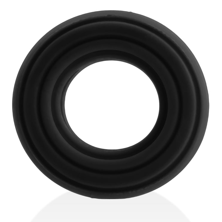 HUJ Roto Groovy Rim Cockring Ballstretcher - Black