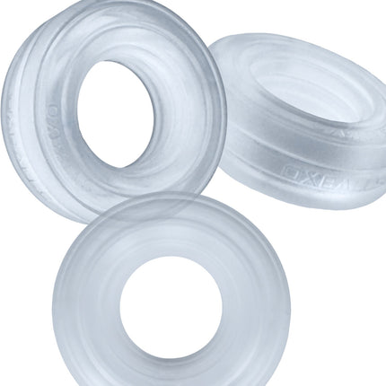 HUJ Roto Groovy Rim Cockring Ballstretcher - Clear Steam
