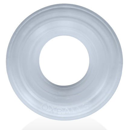 HUJ Roto Groovy Rim Cockring Ballstretcher - Clear Steam