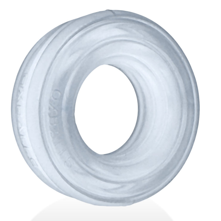 HUJ Roto Groovy Rim Cockring Ballstretcher - Clear Steam