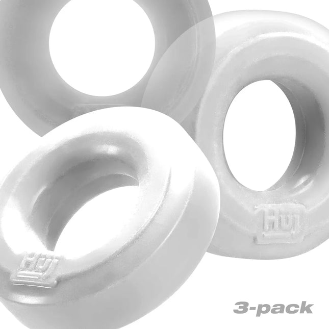 HUJ cockring 3-pack clear/white