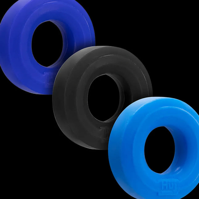 HUJ cockring 3-pack blue/black