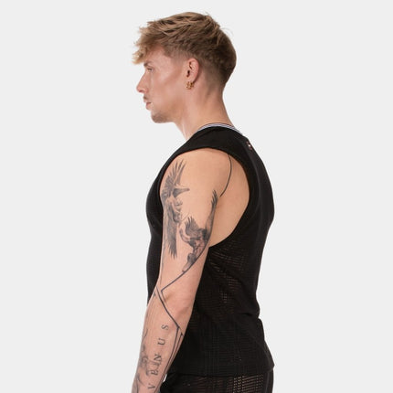 Barcode Berlin Kevin v-neck crochet vest black