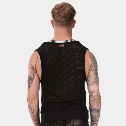 Barcode Berlin Kevin v-neck crochet vest black