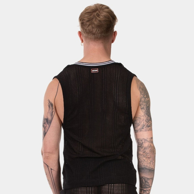 Barcode Berlin Kevin v-neck crochet vest black