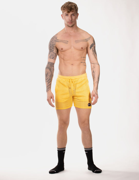 Barcode Berlin Blaise 4-inch Crochet Shorts - Yellow