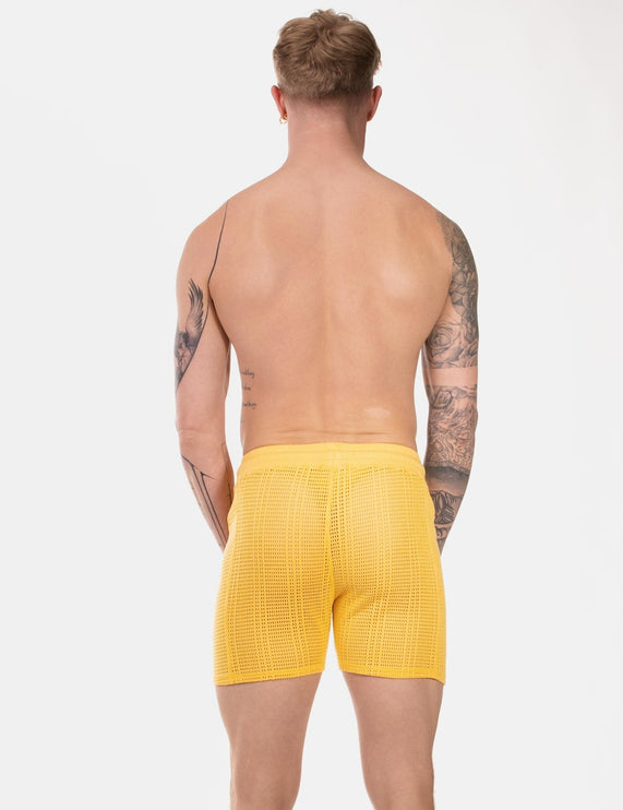 Barcode Berlin Blaise 4-inch Crochet Shorts - Yellow