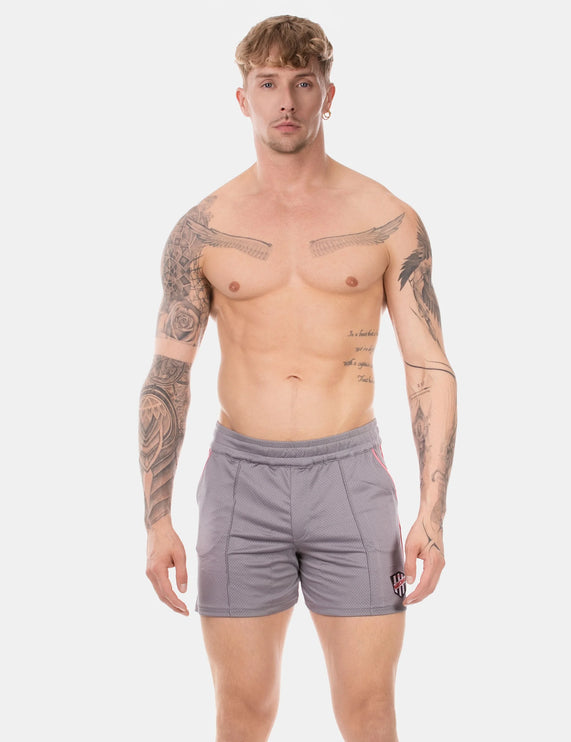 Barcode Berlin Luka 4.5" gym short micromesh grey/pink