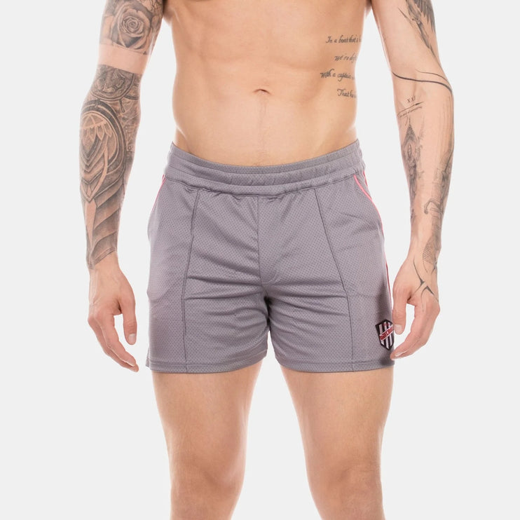 Barcode Berlin Luka 4.5" gym short micromesh grey/pink