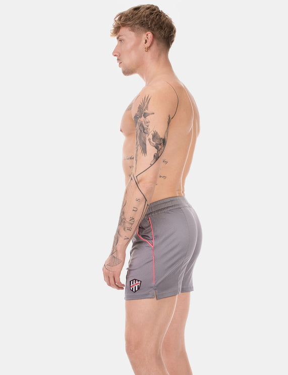 Barcode Berlin Luka 4.5" gym short micromesh grey/pink