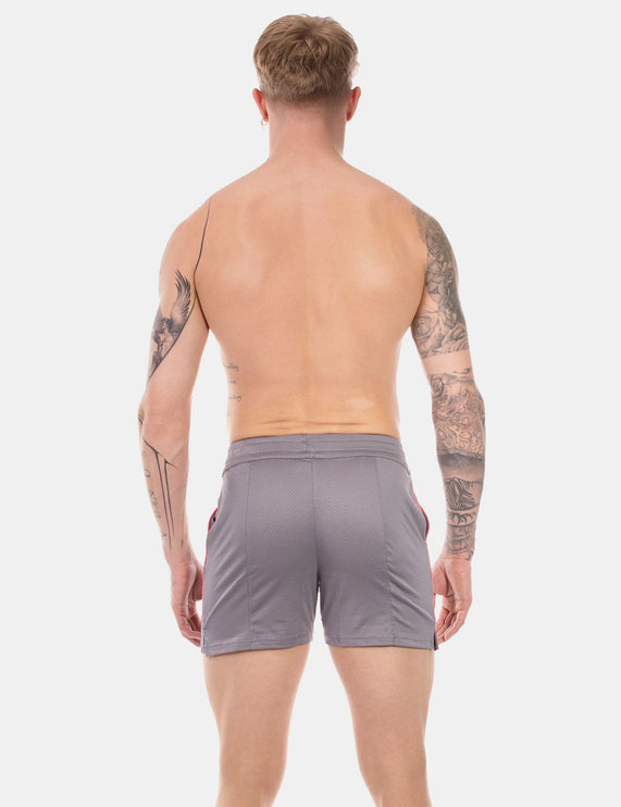 Barcode Berlin Luka 4.5" gym short micromesh grey/pink