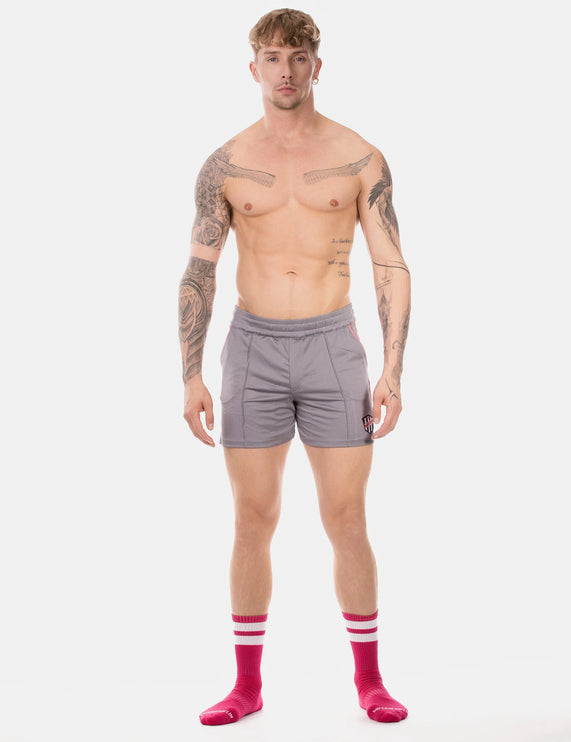 Barcode Berlin Luka 4.5" gym short micromesh grey/pink