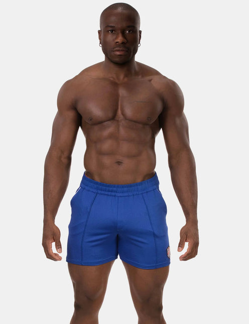 Barcode Berlin Luka 4.5-Inch Micromesh Gym Shorts - Blue/White size XL