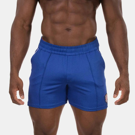Barcode Berlin Luka 4.5" gym short micromesh blue/white