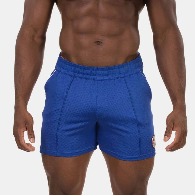 Barcode Berlin Luka 4.5-Inch Micromesh Gym Shorts - Blue/White size XL