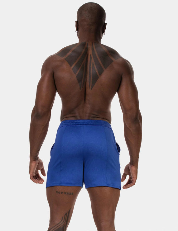 Barcode Berlin Luka 4.5" gym short micromesh blue/white